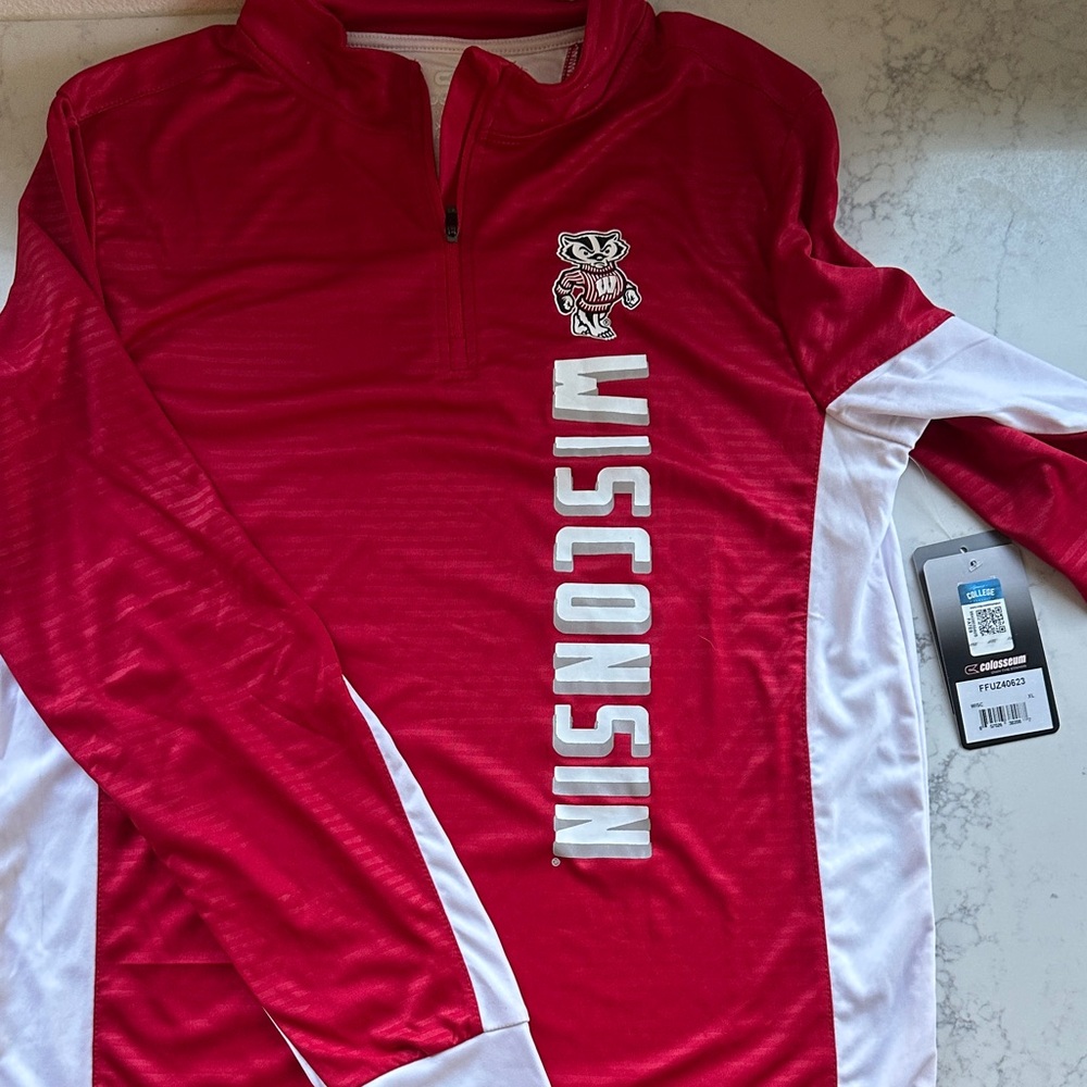 Colosseum Red and White Youth Pullover